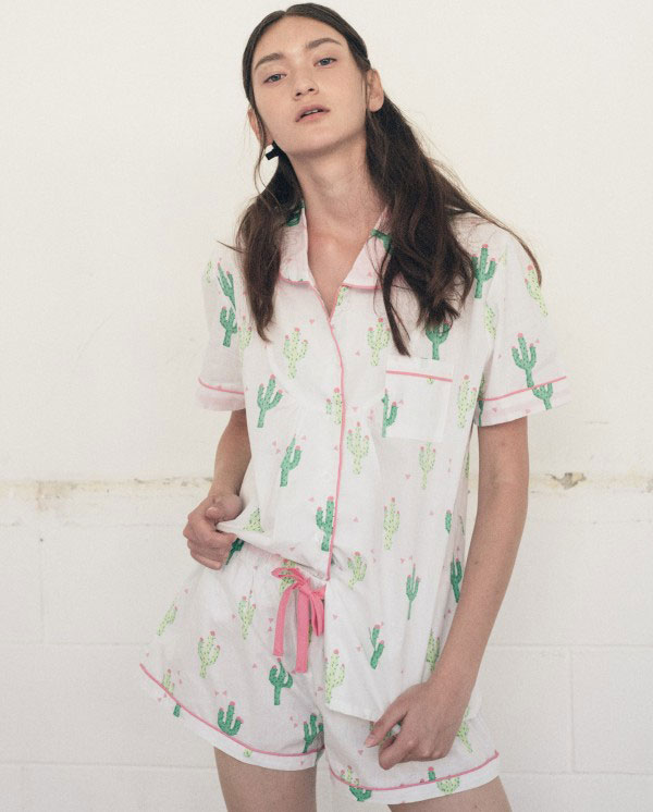 Chiara's pajama set, designed in collaboration with Sant and Abel (photo c/o The Blonde Salad)